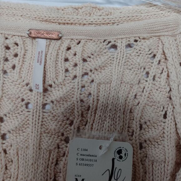 FREE PEOPLE OLIVE YOU CARDI IN MACADAMIA - Picture 8 of 11